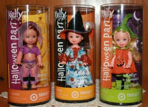 Set Of 3 Dolls ~ Halloween Barbie Kelly Jenny Lorena ~ 2002 Target
