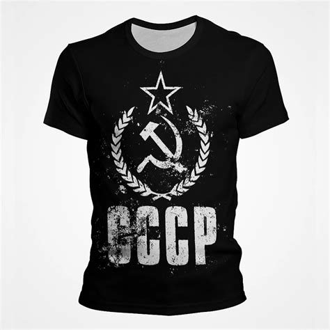 Cccp rus T shirt erkekler için 2023 Vintage sscb sovyetler birliği