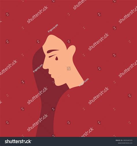 Sad Man Crying On Red Background Stock Vector Royalty Free 2035347272