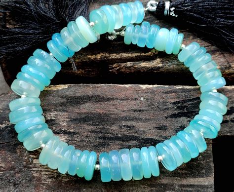 Aqua Chalcedony 8 Inches Full Strand Gemstone Beads Natural Gemstone