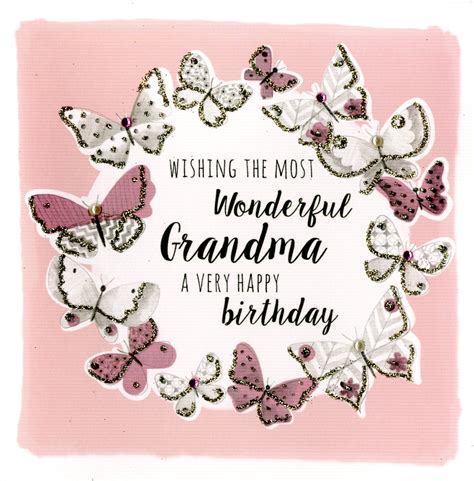 Wonderfu Grandma Birthday Greeting Card Hand Finished Notting Hill