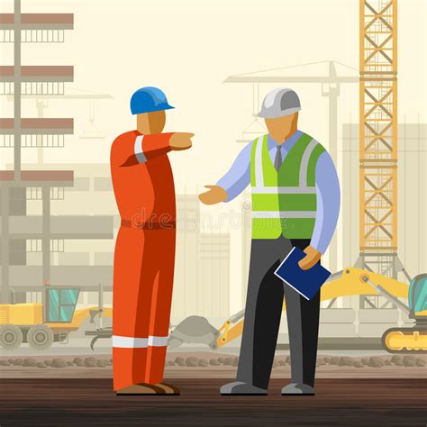 Construction Worker Project Manager Stock Illustration Illustration