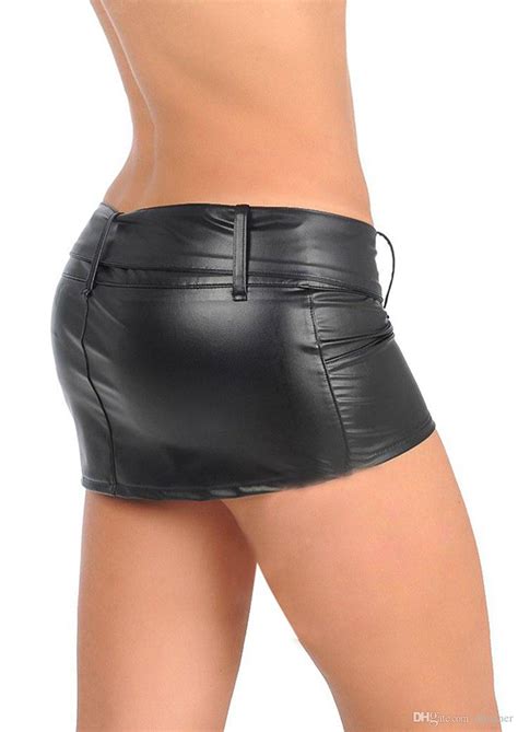 2021 Womens Sexy Low Waist Faux Leather Package Hip Mini Skirt From