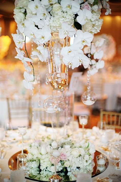 White Orchid Centerpiece For Wedding Table Decor Bryan And Carmen S Versailles Inspired Bal