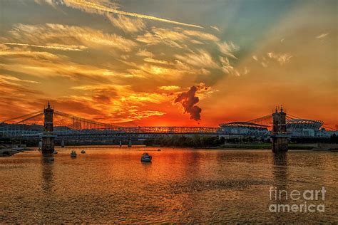 Sunset On The Ohio River Photograph By Teresa Jack Fine Art America