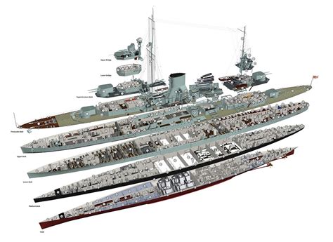 Hms Ajax Cutaway Battleship Warship Navy Ships