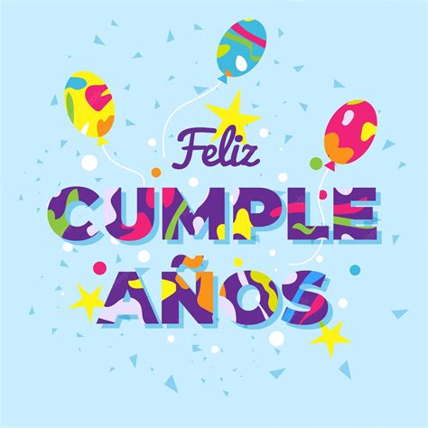Premium Vector Feliz Cumpleanos Card Happy Birthday In Spanish Language