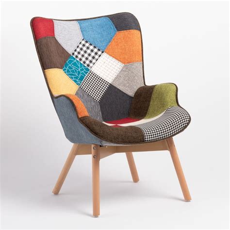 Achat fauteuil kody patchwork, à prix discount. Morris zetel met gestoffeerde voetensteun Patchwork ...