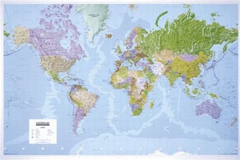 Giant World Map Dimensions L X W 1720 X 1120mm Products Fisher