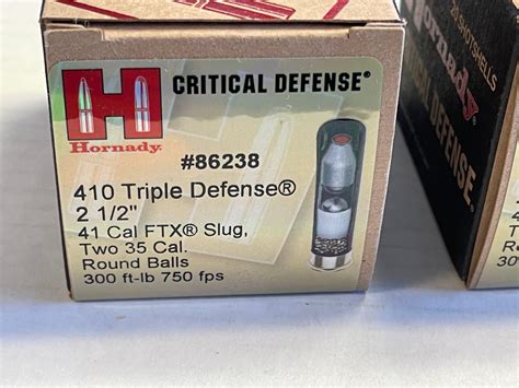 40 Rounds Hornady Critical Defense 410 Gauge 25 Inch Lead 2 Round