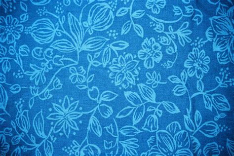 Sky Blue Fabric With Floral Pattern Texture Picture Free Photograph