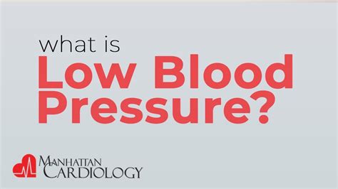 What Is Low Blood Pressure Manhattan Cardiology Youtube