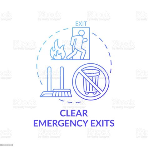 Clear Emergency Exits Concept Icon Stock Illustration Download Image