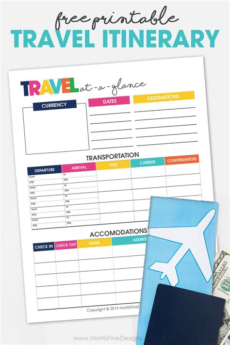 Free Printable Vacation Itinerary Template
