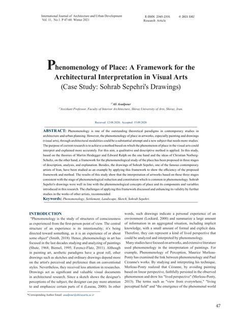 Pdf Phenomenology Of Place A Framework For The Architectural