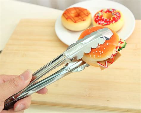 1 Piece Bbq Tongs W Silicone Cover Handle Kitchen Tongs Lock Design Barbecue Clip Clamp