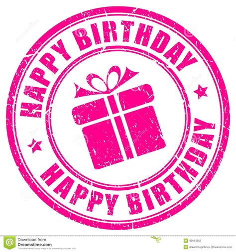 Photo About Happy Birthday Vector Stamp On White Background 49664555