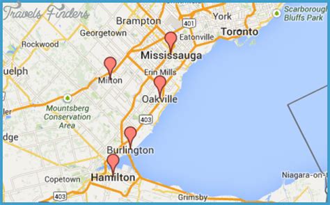 Oakville Ontario Map Travelsfinderscom