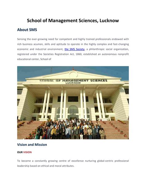 School Of Management Sciences Sms Lucknow By Smslucknowup Issuu