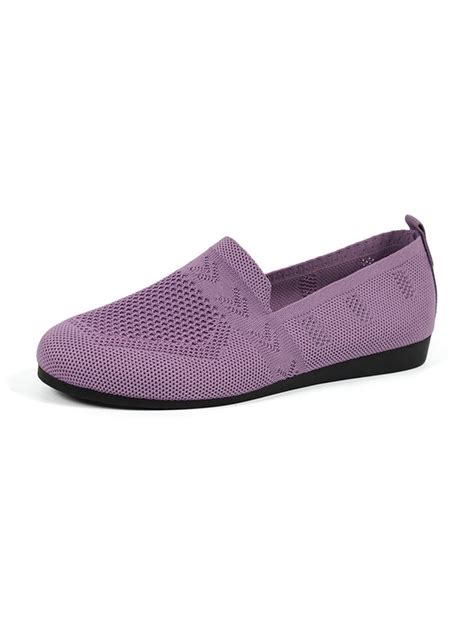 Womens Breathable Mesh Fabric Flat Shoes Zolucky