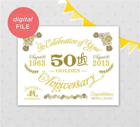 50th Anniversary Sign Printable File Personalized Anniversary