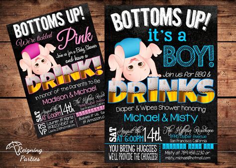 Baby flowers baby shower invitation. Bottoms Up Baby Shower Invitation Funny Diaper by ...
