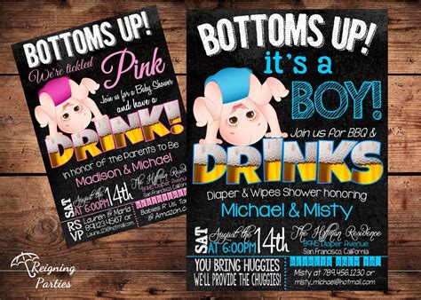 Our wide variety of baby shower invites can help you set your party's style and theme, and your budget is safe with us! Bottoms Up Baby Shower Invitation Funny Diaper by ...