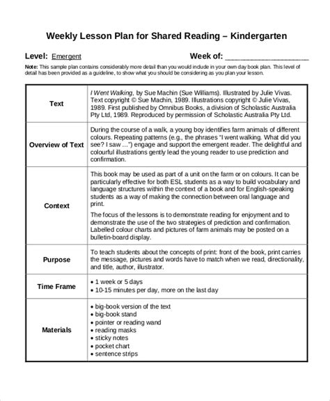 Free Printable Lesson Plan Template For Kindergarten Printable Lesson Plans