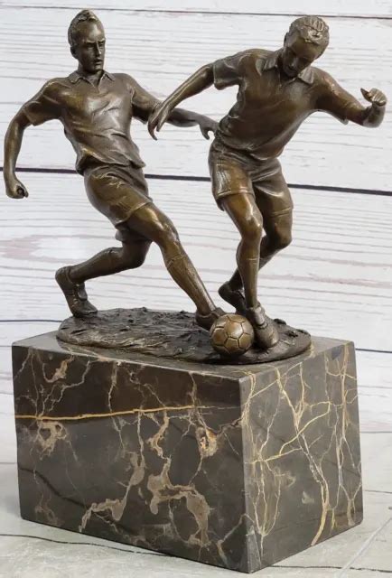 Vintage Deco Nude Trophy Bronze Man Olympic Football Soccer Player Sport Deal Picclick