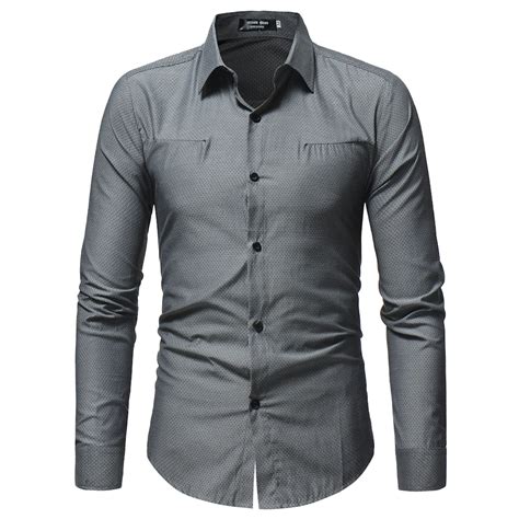 Brand 2018 Fashion Male Shirt Long Sleeves Tops High Quality Pure Color Mens Dress Shirts Slim