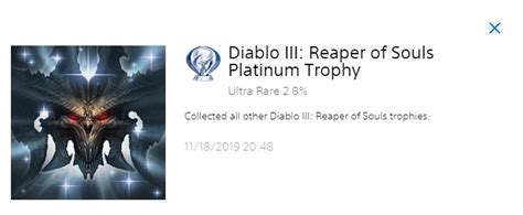 This is the diablo 3 trophy guide. Diablo III: Reaper of Souls My favorite Platinum : Trophies