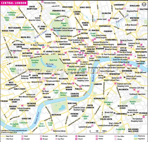 Map Of Central London Central London Map Central London Map London