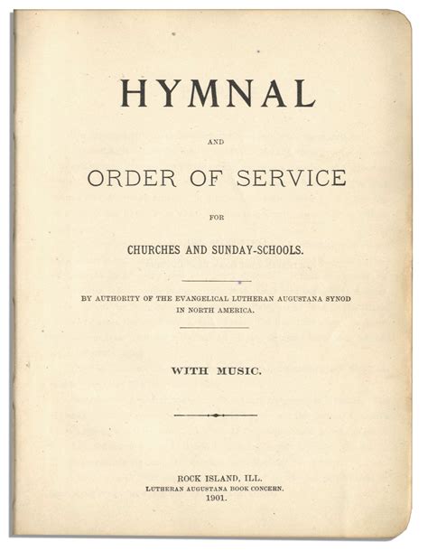 Lot Detail 1901 Church Hymnal Book