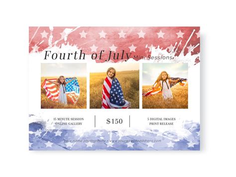 Fourth Of July Mini Session Template Patriotic Mini Session Etsy