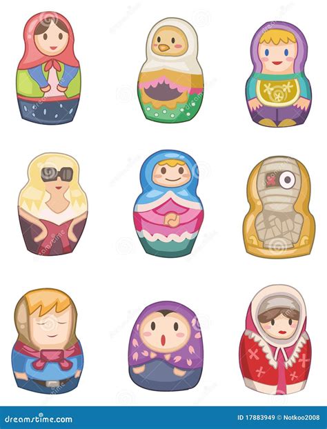 Cartoon Russian Dolls Icon Stock Illustration Illustration Of Adorable