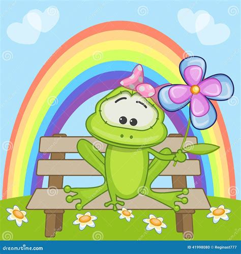 Frog With Flower Stock Vector Illustration Of Advertisement 41998080