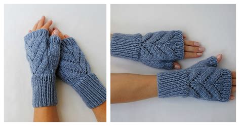 To start ribbing, knit one stitch. Leaves Fingerless Gloves Free Knitting Pattern