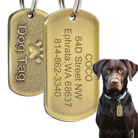 Custom Personalized Dog Tag Laser Engraved Stainless Steel Tag Pet Id