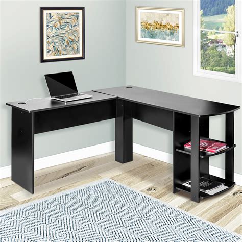 An office table is probably one of the most important investments that you make in your adulthood. Computer Desk L-Shaped Office Study Table Wood W/Storage Bookshelf Drawers BLACK 689413729663 | eBay