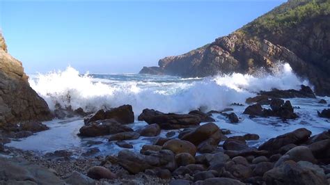 1 Hour Video Of Ocean Waves Breaking On A Rocky Beach At Sunrise Hd