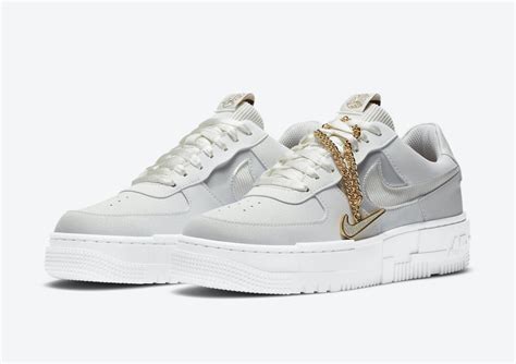 Nike air force 1 pixel summit white weiss gold chain kette 38, 38.5, 39, 40, neu. Nike Air Force 1 Pixel Grey Gold Chain DC1160-100 Release ...
