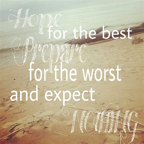 Hope For The Best Prepare For The Worst And