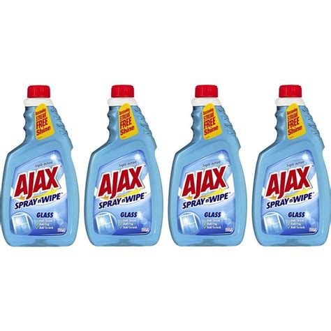 Ajax Spray N Wipe Glass Cleaner Refill 500ml 4pc Woolworths