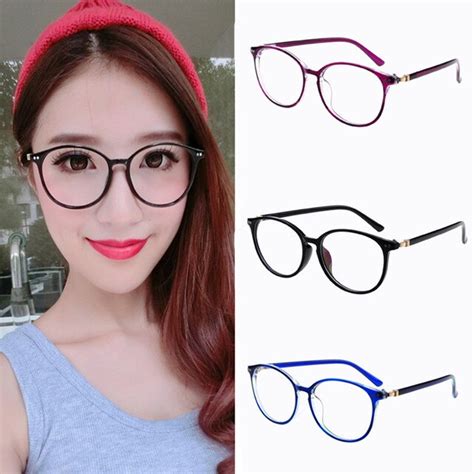 2018 new women round oval eyeglasses glasses frames high grade light weight solid color