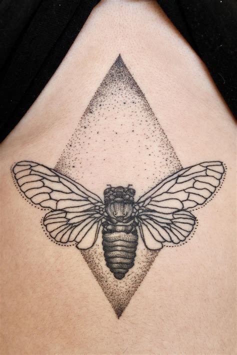 Cicadas love the heat and sometimes it seems the warmer the weather is, the louder the cicadas. Underbust Cicada by Sarah Wilde at Twenty Two Tattoo in ...