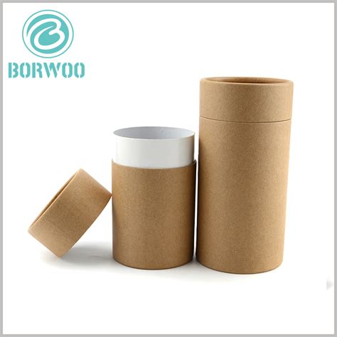 Brown Kraft Paper Tube Packaging Boxes Without Printed Tube Boxes