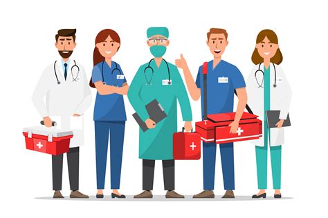 Set Of Doctors And Nurses Cartoon Characters 676488 Vector Art At Vecteezy