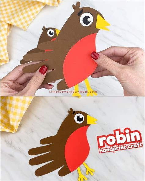 Robin Handprint Craft For Kids Preschool Crafts Classroom Crafts