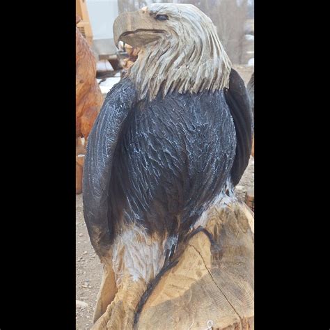 Eagle Sculpture Wood Carving Large Bald Eagle By Woodzwayz On Etsy
