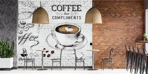 Cafe Wallpaper French Style Cafe Mural Coffee Shop Wallpaper Restaurant